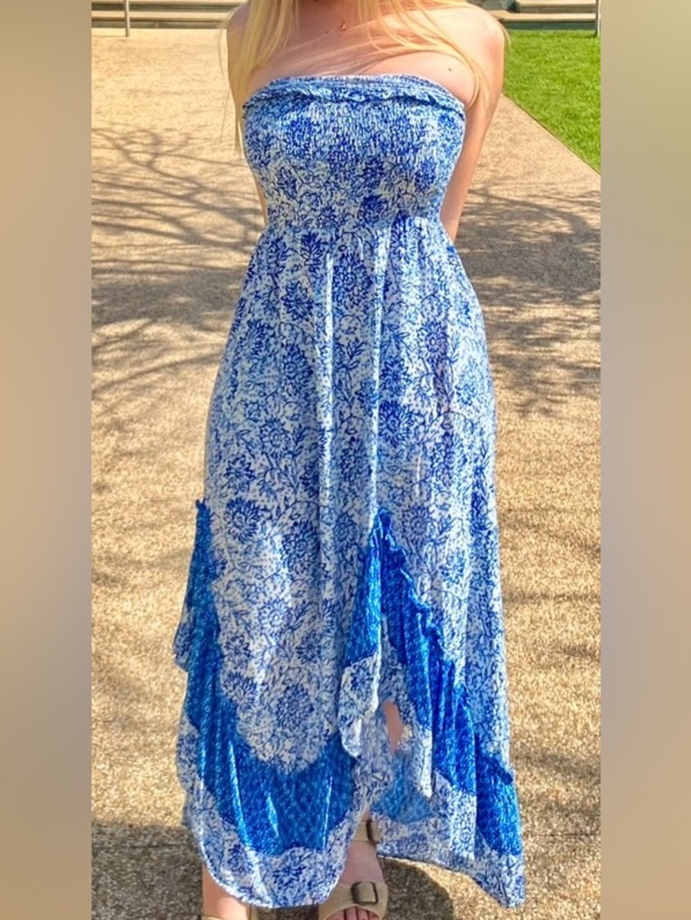 Blue Floral Maxi Dress